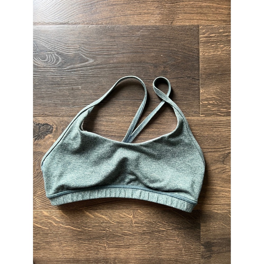 FLEO Women Heathered Sage Green Racerback Sports Bra Size Small